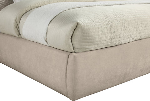 Amara Beige Chenille Fabric Upholstered King Bed, 1 Piece (Style 2)