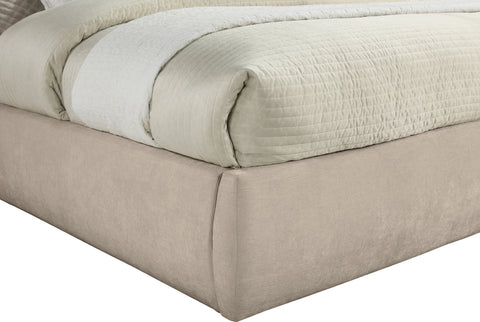 Amara Beige Chenille Fabric Upholstered King Bed, 1 Piece (Style 3)