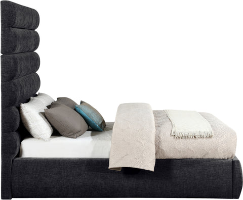 Amara Black Chenille Fabric Upholstered Full Bed, 1 Piece