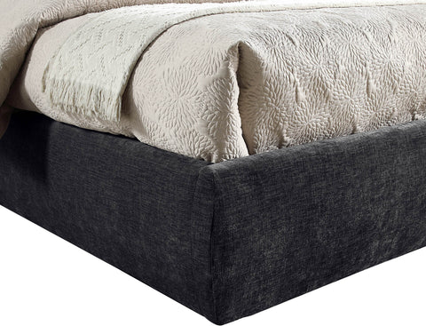 Amara Black Chenille Fabric Upholstered Full Bed, 1 Piece