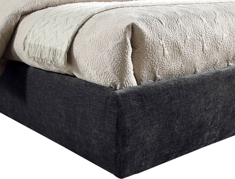 Amara Black Chenille Fabric Upholstered Full Bed, 1 Piece (Style 2)