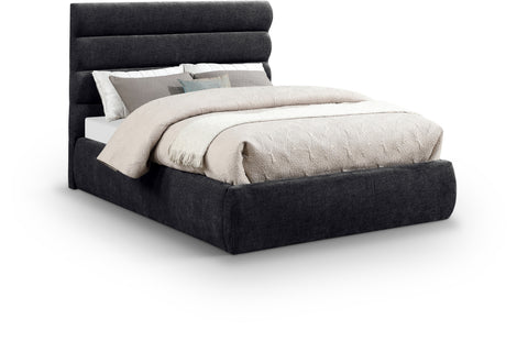 Amara Black Chenille Fabric Upholstered Full Bed, 1 Piece (Style 3)