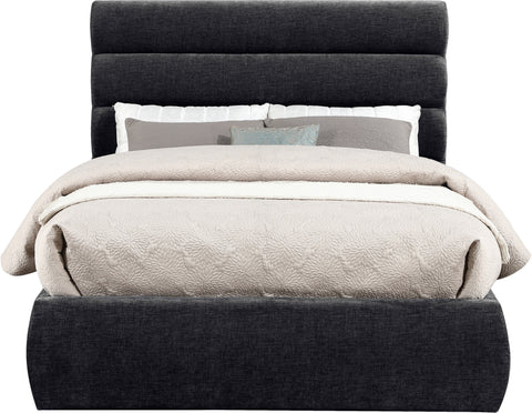 Amara Black Chenille Fabric Upholstered Full Bed, 1 Piece (Style 3)