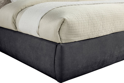 Amara Black Chenille Fabric Upholstered King Bed, 1 Piece (Style 3)