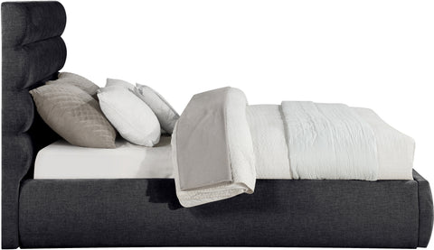 Amara Black Chenille Fabric Upholstered Queen Bed, 1 Piece (Style 3)