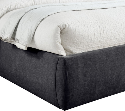Amara Black Chenille Fabric Upholstered Queen Bed, 1 Piece (Style 3)