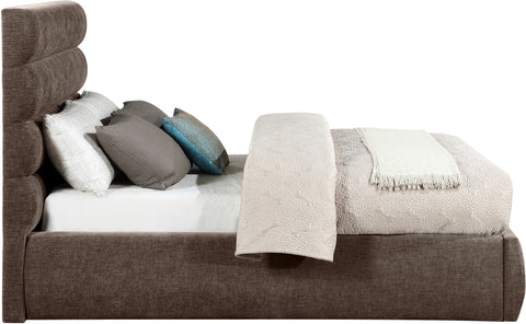 Amara Brown Chenille Fabric Upholstered Full Bed, 1 Piece (Style 3)