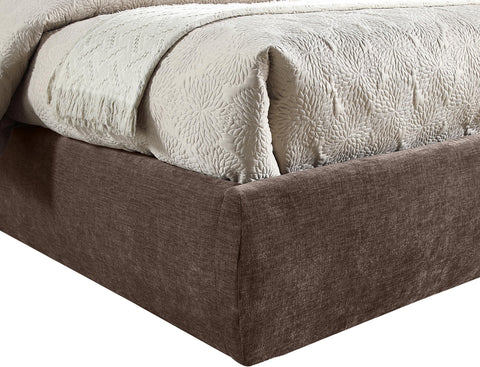 Amara Brown Chenille Fabric Upholstered Full Bed, 1 Piece (Style 3)
