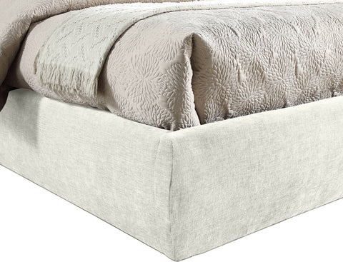 Amara Cream Chenille Fabric Upholstered Full Bed, 1 Piece (Style 3)