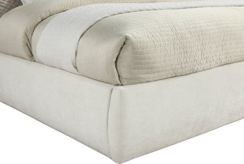 Amara Cream Chenille Fabric Upholstered King Bed, 1 Piece (Style 2)