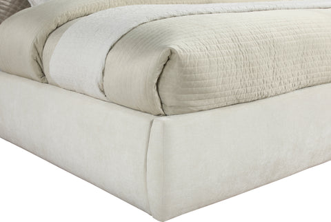Amara Cream Chenille Fabric Upholstered King Bed, 1 Piece (Style 3)