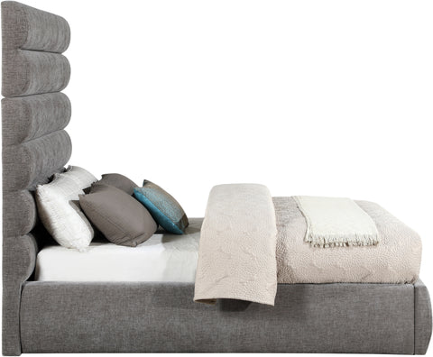 Amara Grey Chenille Fabric Upholstered Full Bed, 1 Piece