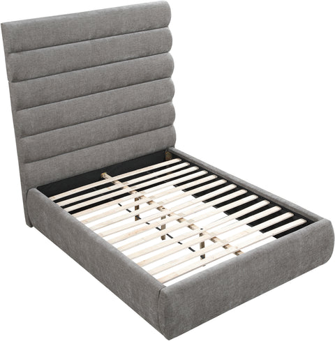 Amara Grey Chenille Fabric Upholstered Full Bed, 1 Piece