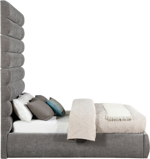 Amara Grey Chenille Fabric Upholstered Full Bed, 1 Piece (Style 2)