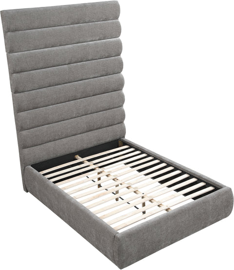 Amara Grey Chenille Fabric Upholstered Full Bed, 1 Piece (Style 2)