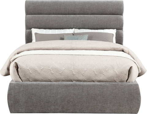 Amara Grey Chenille Fabric Upholstered Full Bed, 1 Piece (Style 3)