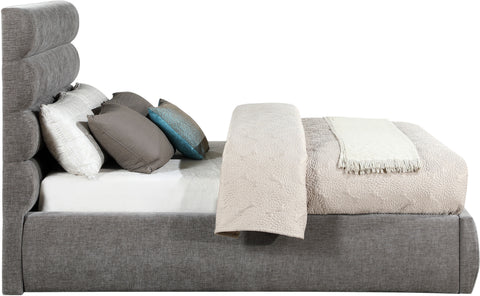 Amara Grey Chenille Fabric Upholstered Full Bed, 1 Piece (Style 3)