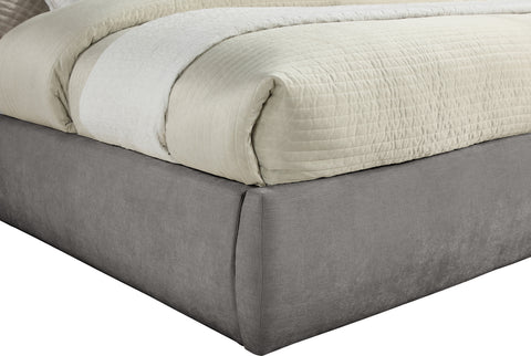 Amara Grey Chenille Fabric Upholstered King Bed, 1 Piece (Style 2)