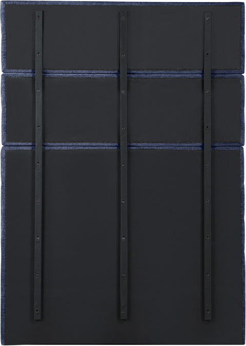Amara Navy Chenille Fabric Upholstered Full Bed, 1 Piece (Style 2)