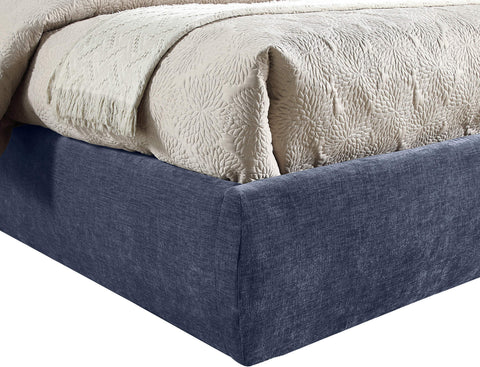 Amara Navy Chenille Fabric Upholstered Full Bed, 1 Piece (Style 3)