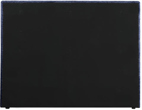 Amara Navy Chenille Fabric Upholstered Queen Bed, 1 Piece (Style 3)