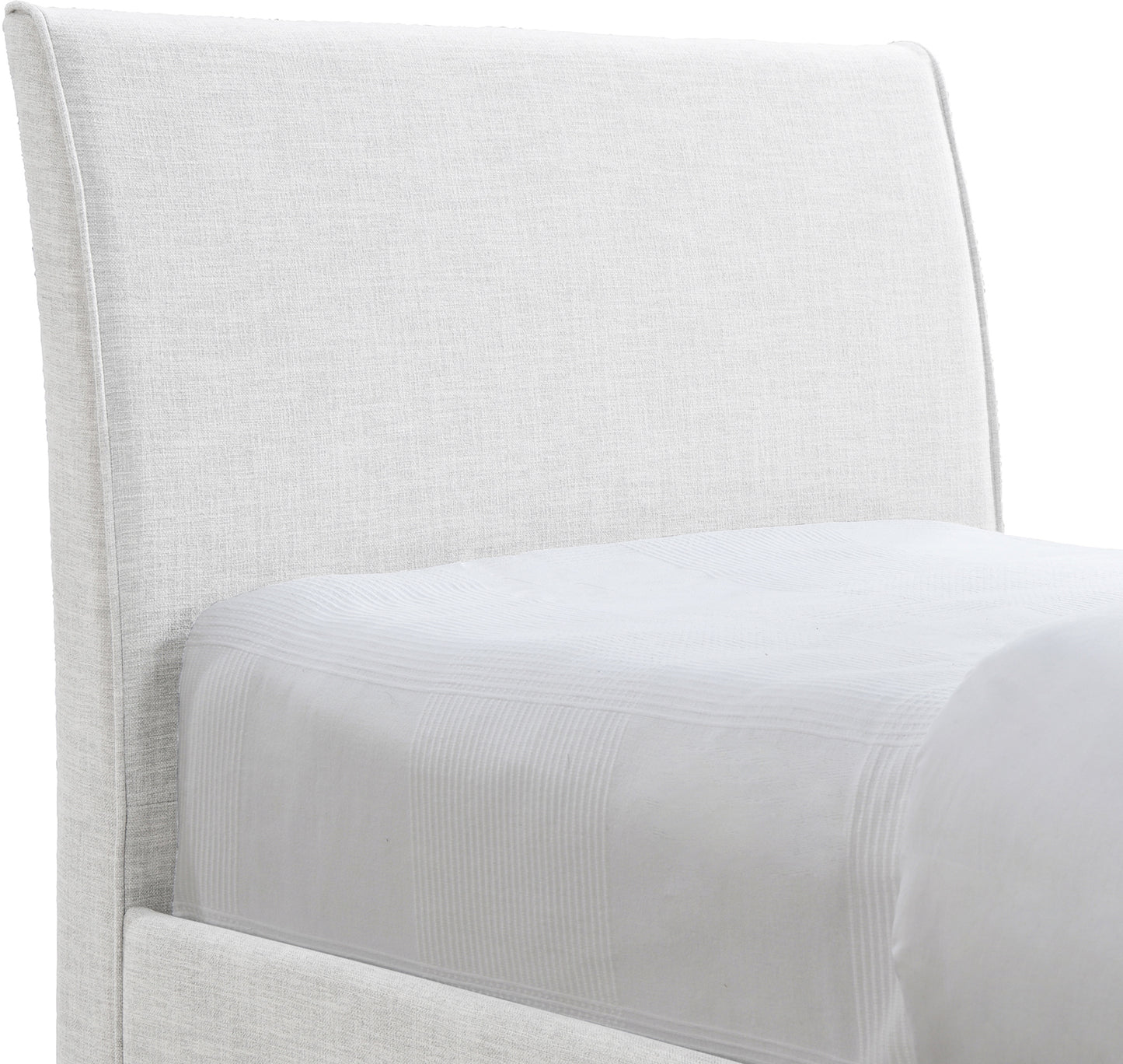 niagara cream linen textured fabric twin trundle bed