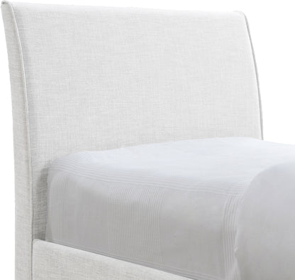 Niagara Cream Linen Textured Fabric Twin Trundle Bed