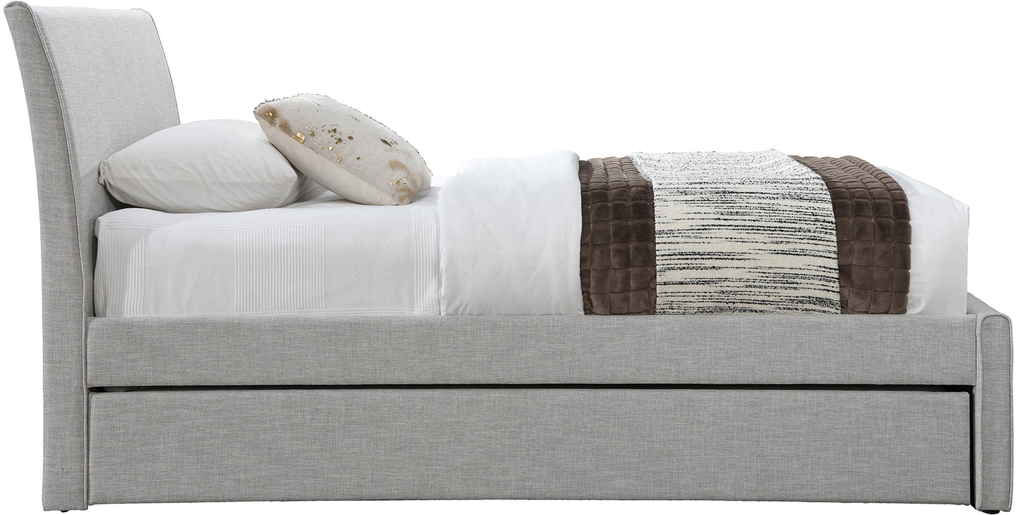 niagara grey linen textured fabric twin trundle bed