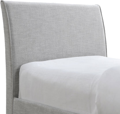 Niagara Grey Linen Textured Fabric Twin Trundle Bed