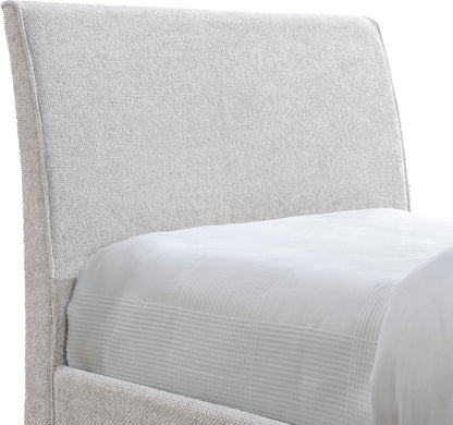 Niagara Cream Chenille Fabric Twin Trundle Bed