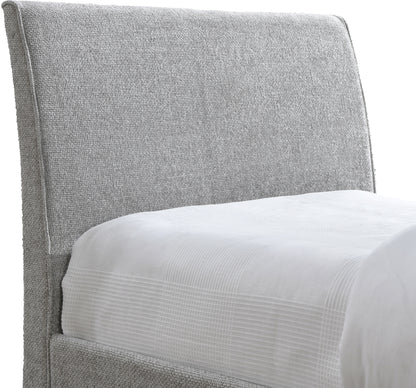 Niagara Grey Chenille Fabric Twin Trundle Bed