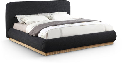 Hendrix Black Boucle Fabric King Bed