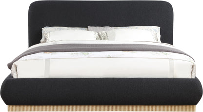 Hendrix Black Boucle Fabric King Bed