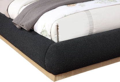 Hendrix Black Boucle Fabric King Bed