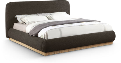 Hendrix Brown Boucle Fabric King Bed