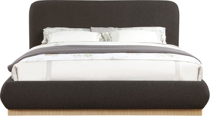 Hendrix Brown Boucle Fabric King Bed