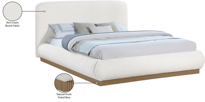 Hendrix Cream Boucle Fabric King Bed