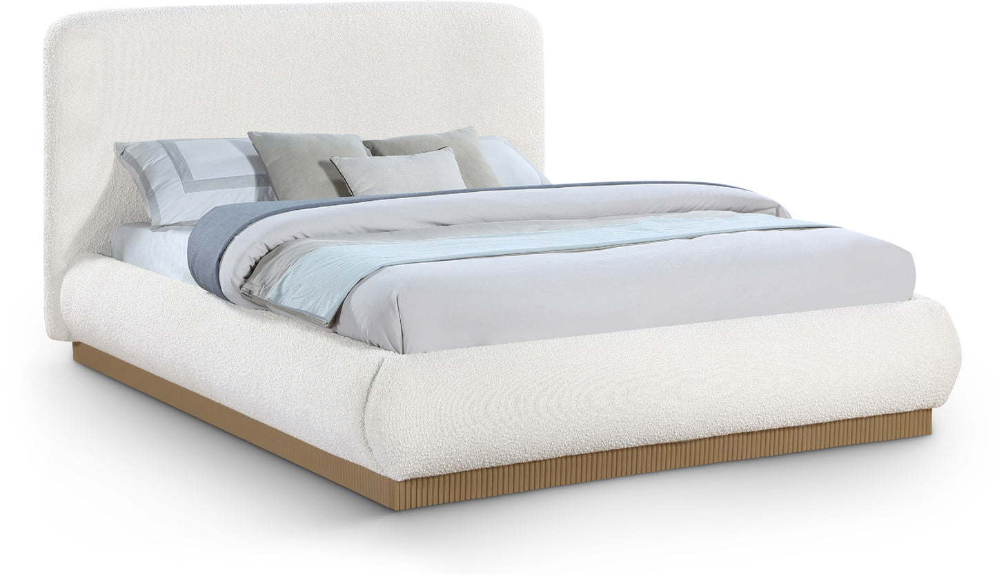 hendrix cream boucle fabric king bed