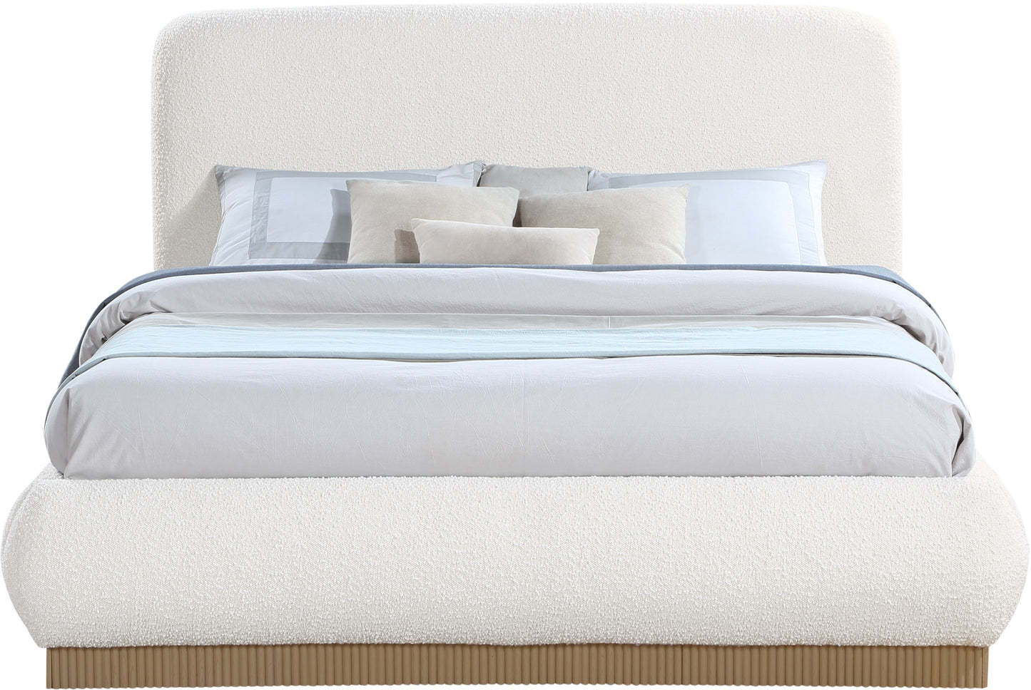 hendrix cream boucle fabric king bed