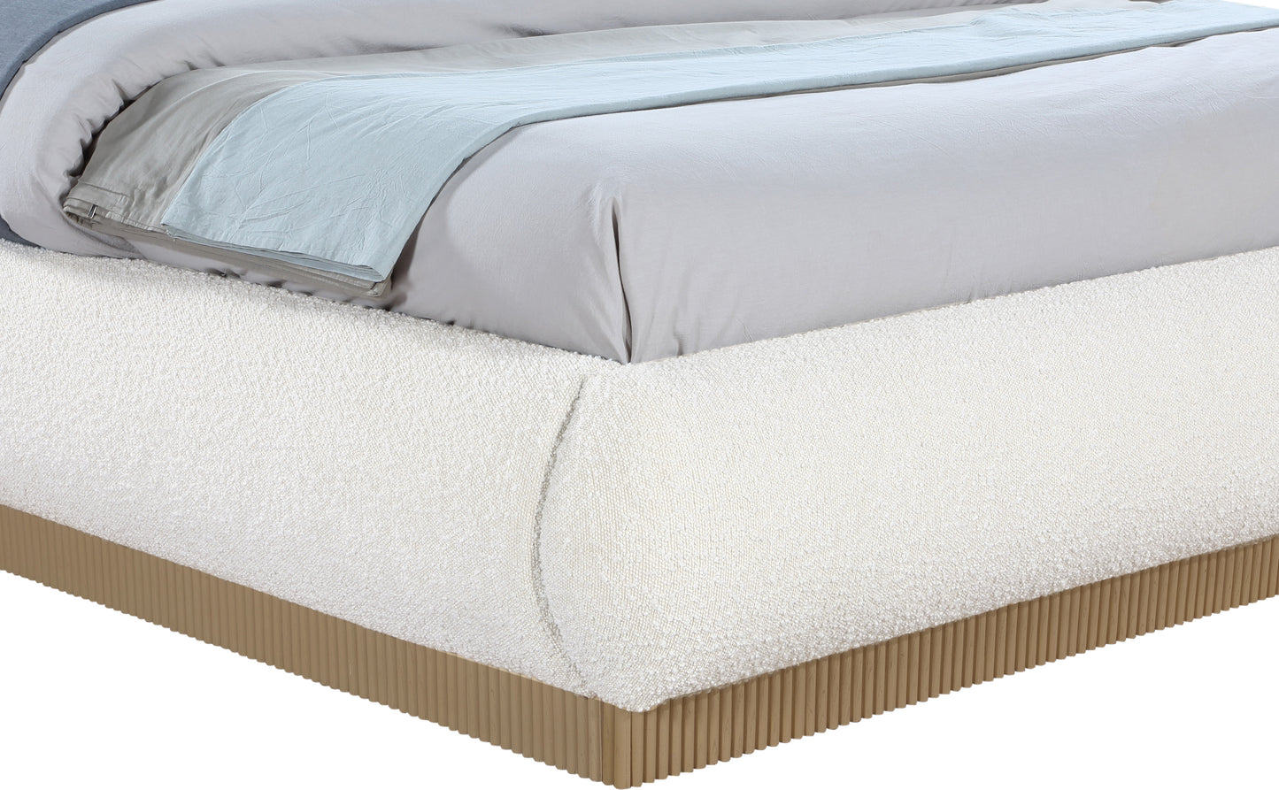 hendrix cream boucle fabric king bed