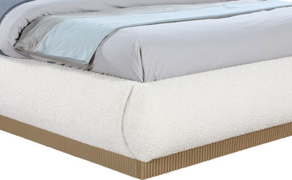 Hendrix Cream Boucle Fabric King Bed