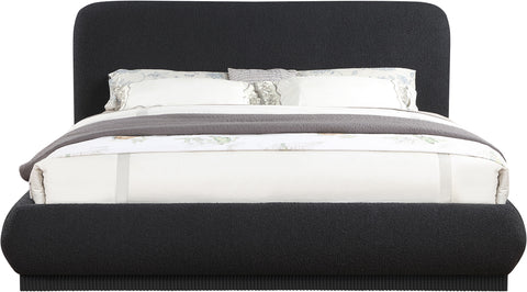 Noelle Black Boucle Fabric Upholstered King Bed, 1 Piece (Style 2)