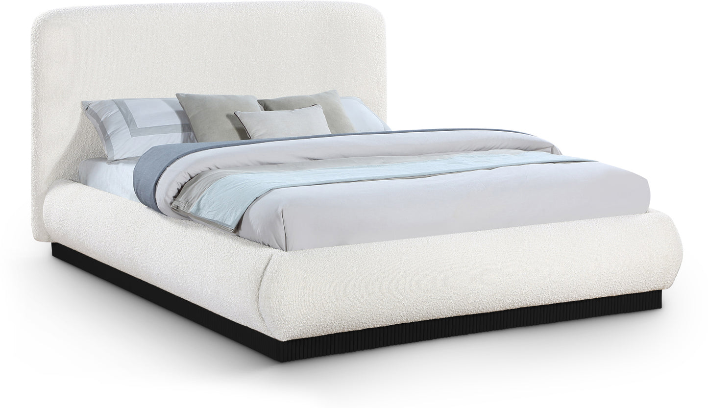 hendrix cream boucle fabric king bed