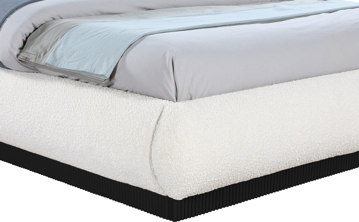 hendrix cream boucle fabric king bed