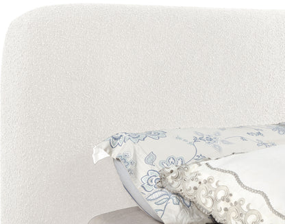 Hendrix Cream Boucle Fabric King Bed