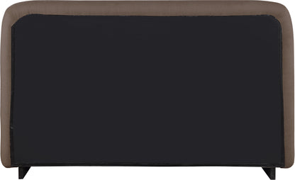 Hendrix Brown Linen Textured Fabric King Bed