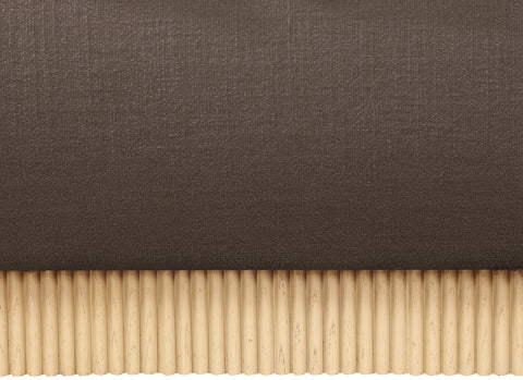 Hendrix Brown Linen Textured Fabric King Bed