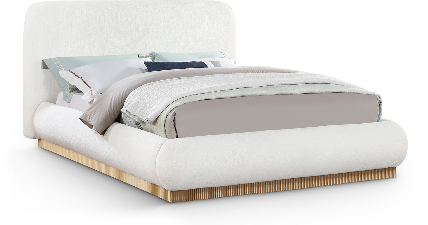 hendrix cream linen textured fabric king bed