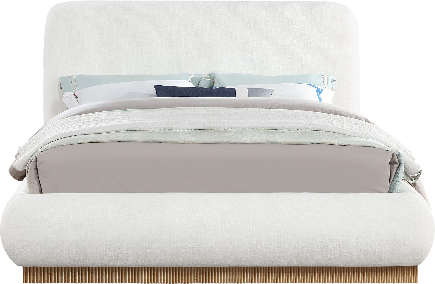 hendrix cream linen textured fabric king bed