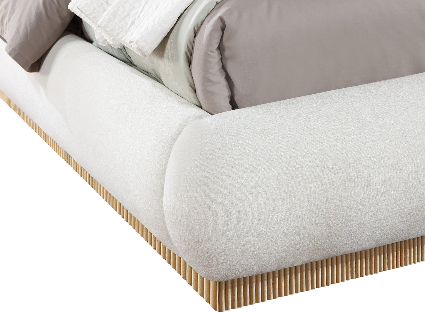 hendrix cream linen textured fabric king bed